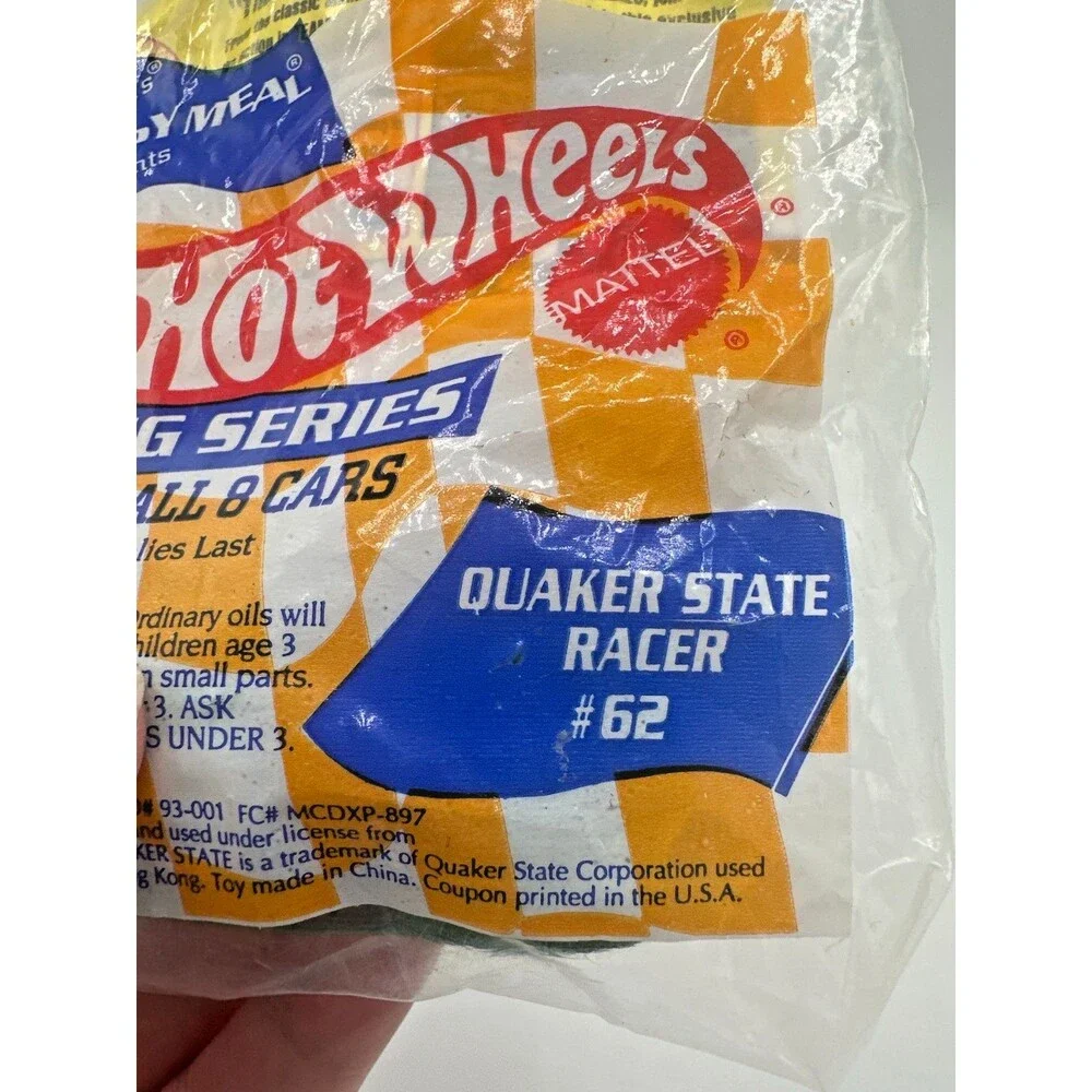 1993‎ McDonald's Hot Wheels Quaker State Racer #62 – Sealed Vintage